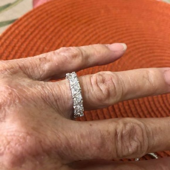 Jewelry - Silver-tone Trillion CZ Eternity Ring